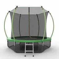 Батут для дачи с сеткой EVO JUMP Internal 8ft (Green) с внутренней сеткой и лестницей + нижняя сеть